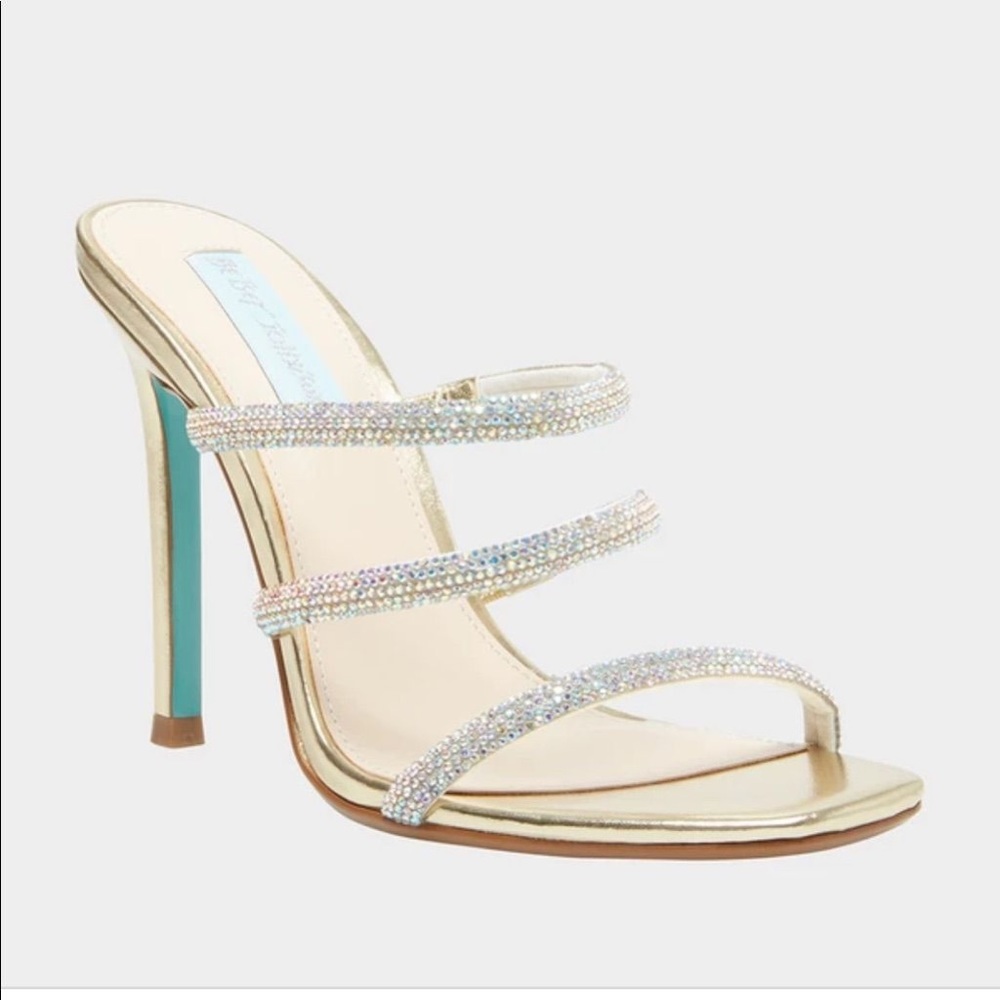 Betsey Johnson Gold heels, with box